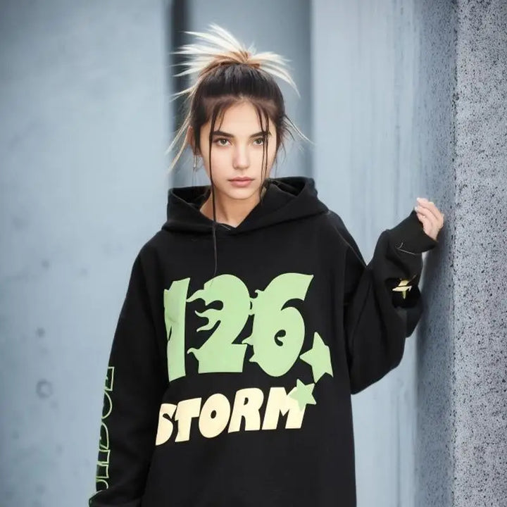 Y2k cotton hoody with 126 prints for streetwear style - hoodies