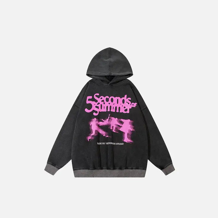 Y2k 5 seconds of summer hoodie with bold design and cozy fit - black / m - hoodies