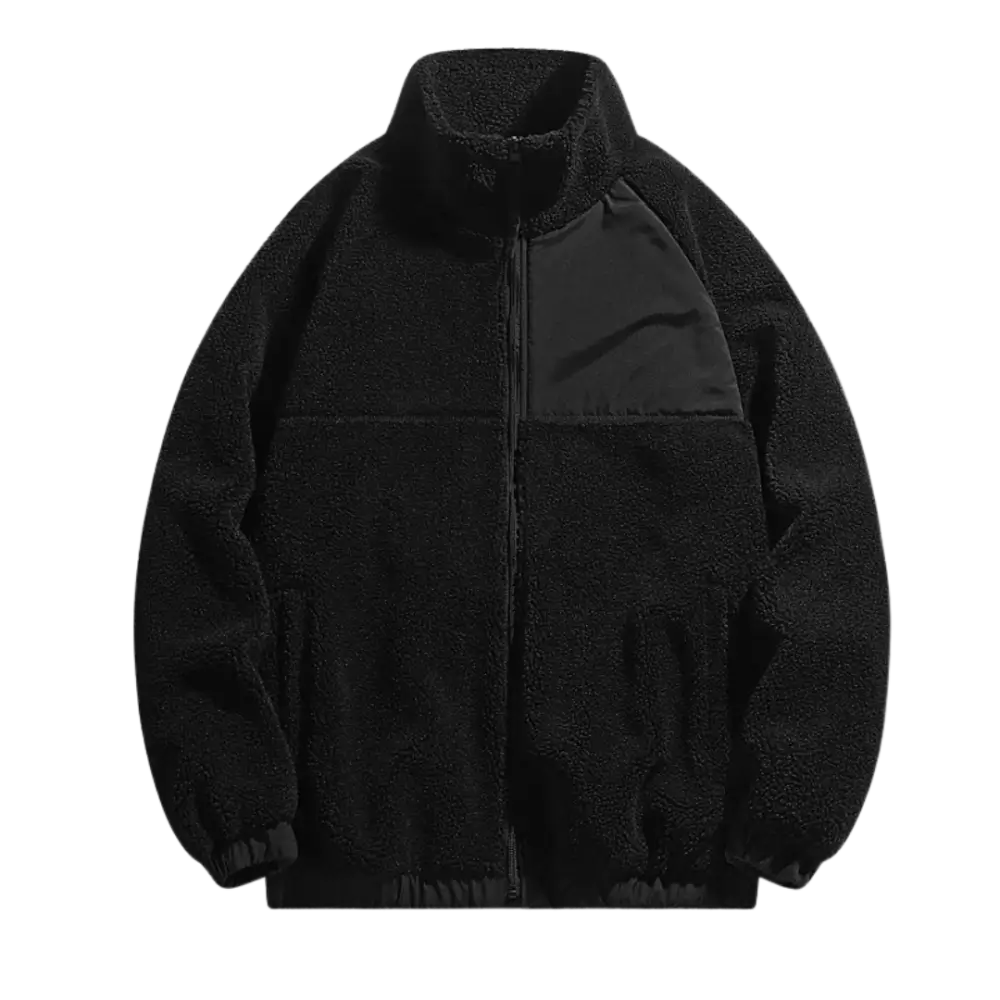 Y2k v2 jacket in 100% cotton fleece for urban fashion fans - black grey / s