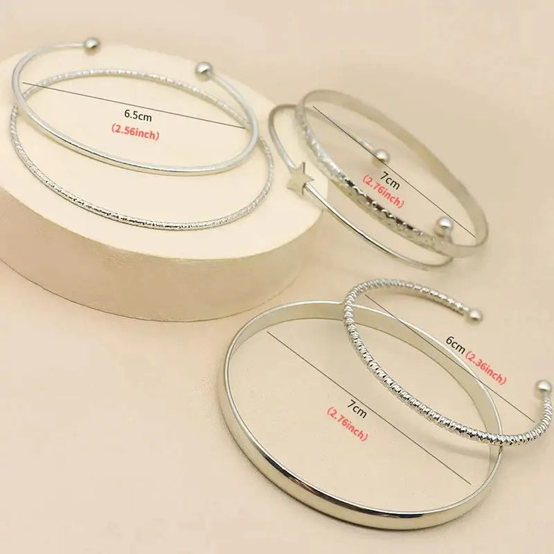 Galactic bracelets set in metallic zinc alloy with geometric motifs - silver - necklace