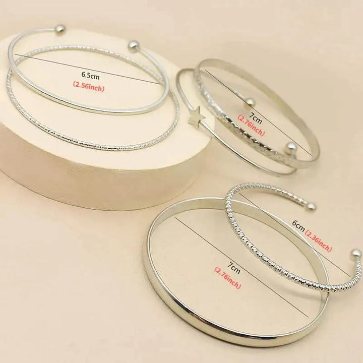 Galactic bracelets set in metallic zinc alloy with geometric motifs - silver - necklace