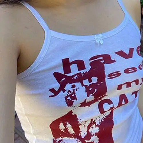 Limited edition 90s tank top with y2k design elements