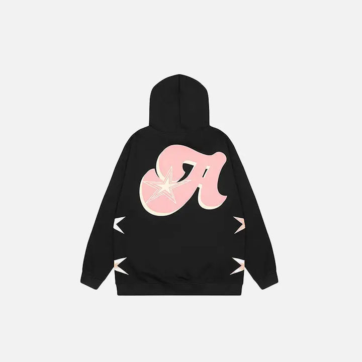 Y2k star print hoodie for stylish streetwear comfort - hoodies