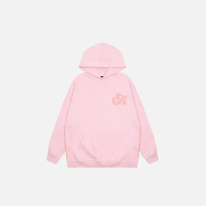 Y2k star print hoodie for stylish streetwear comfort - pink / m - hoodies