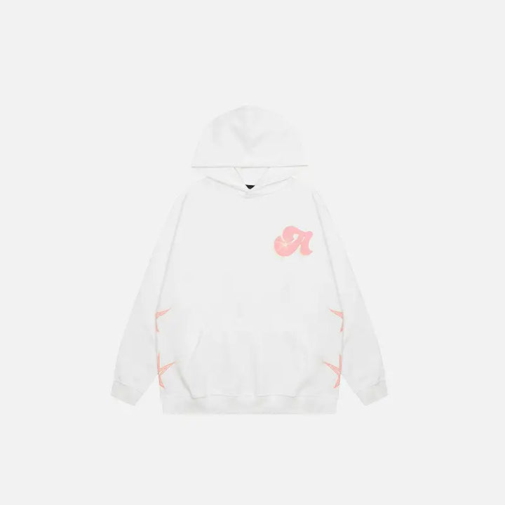 Y2k star print hoodie for stylish streetwear comfort - white / m - hoodies