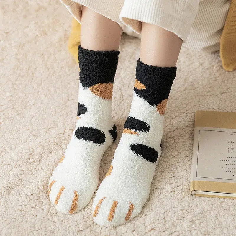 Animal cartoon fleece socks for winter comfort and style