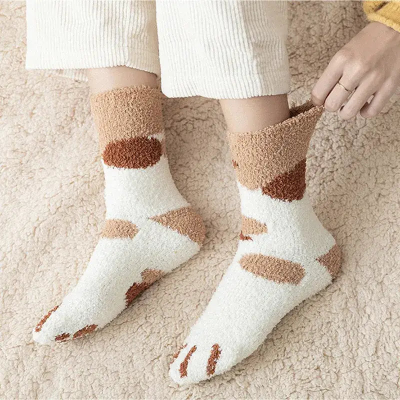 Animal cartoon fleece socks for winter comfort and style