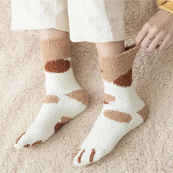 Animal cartoon fleece socks for winter comfort and style