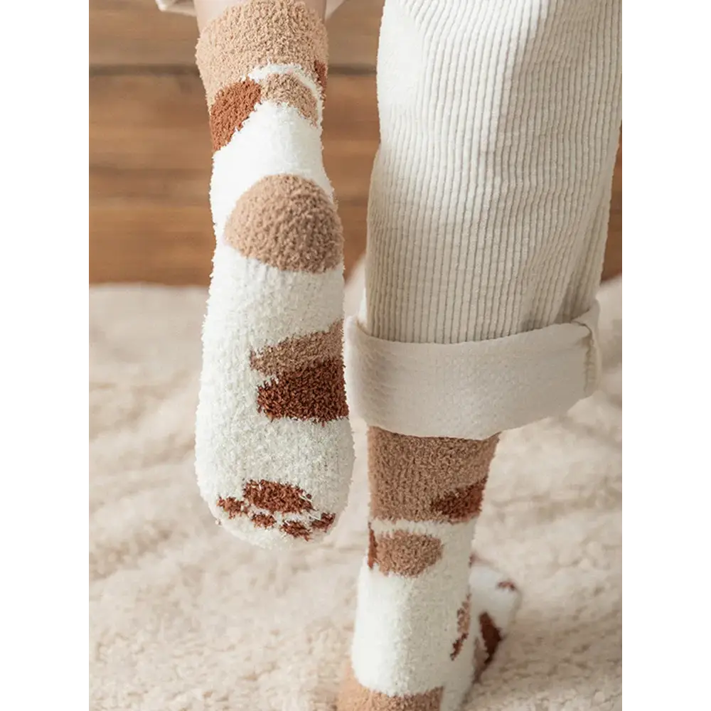Animal cartoon fleece socks for winter comfort and style