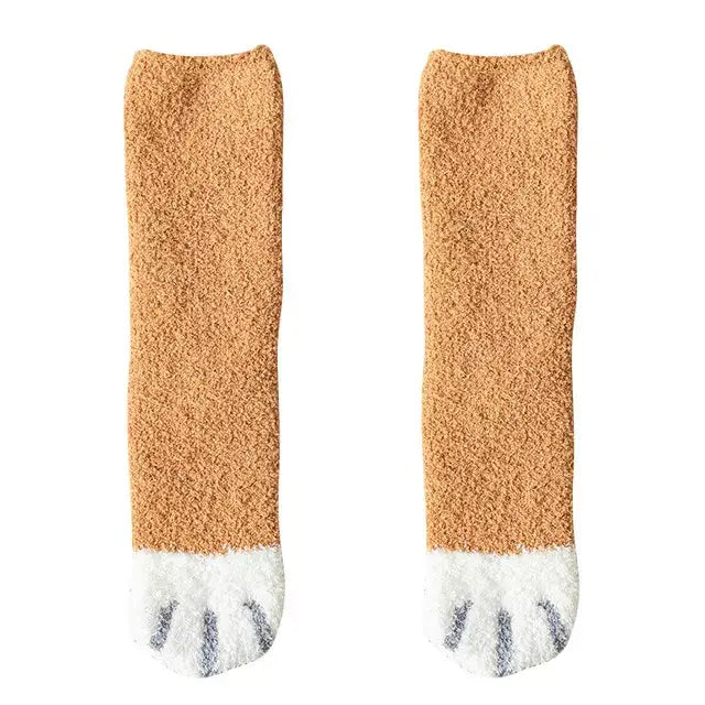 Animal cartoon fleece socks for winter comfort and style - b / european size 35-43