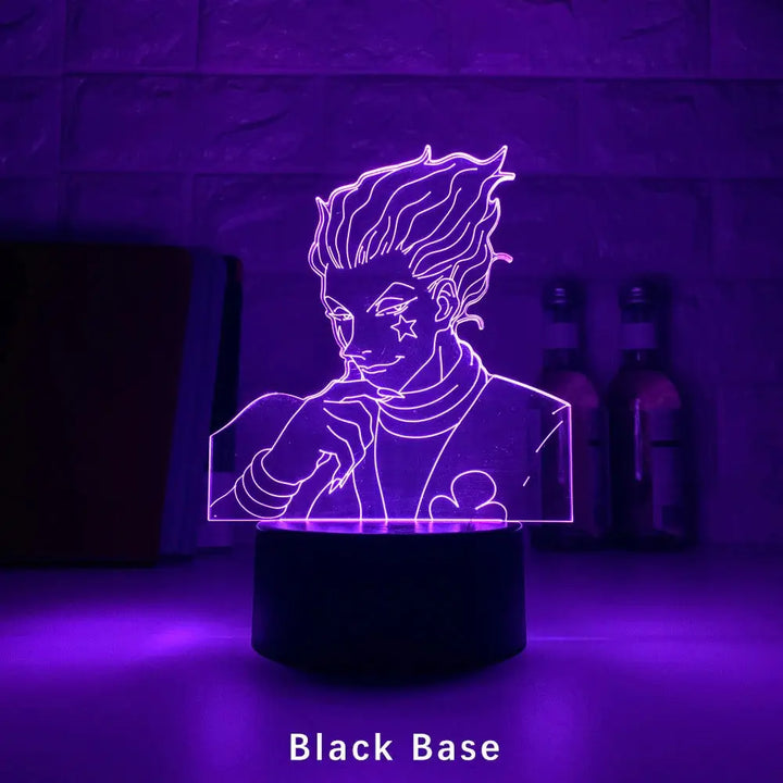 Anime bedside lamp for aesthetic bedroom ambiance - hunter black base / 7 colors no remote