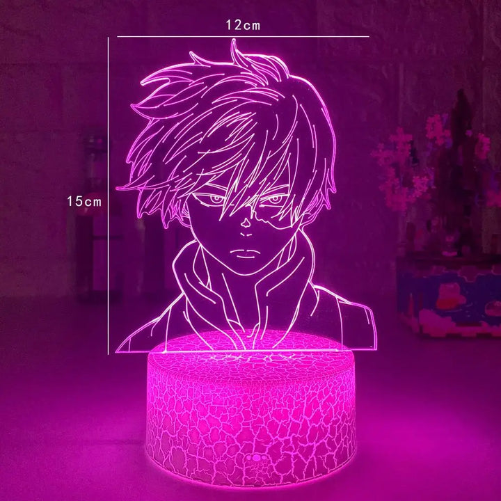 Anime bedside lamp for aesthetic bedroom ambiance - todoroki face lava base / 7 colors no remote