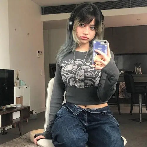 Vibrant anime crop top for y2k style enthusiasts