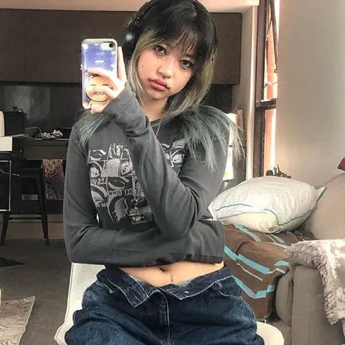 Vibrant anime crop top for y2k style enthusiasts