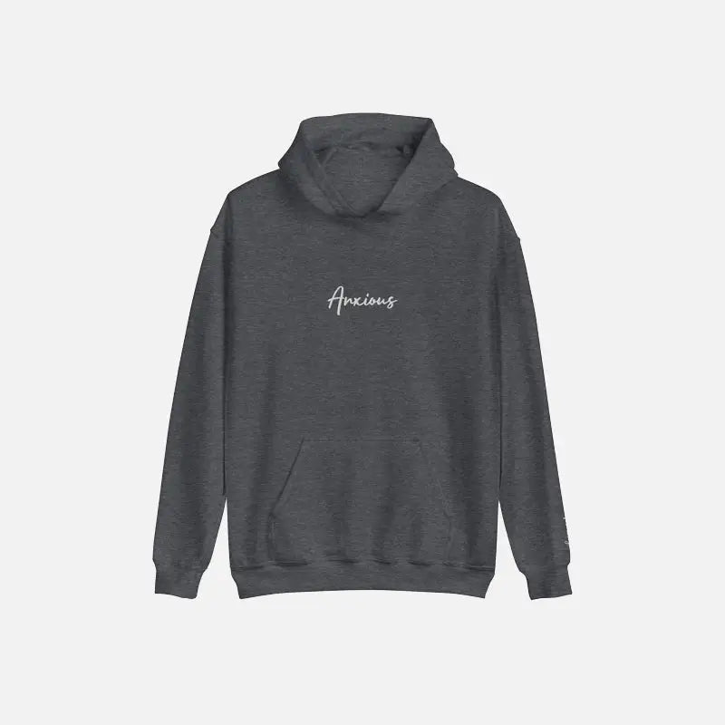 Y2k anxious hoodie for bold streetwear style and comfort - dark heather / s - hoodies