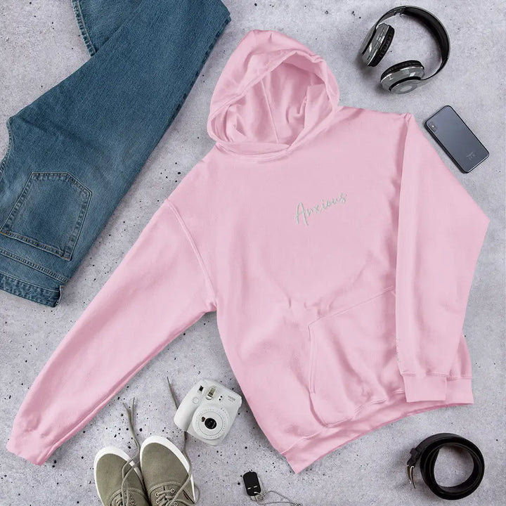 Y2k anxious hoodie for bold streetwear style and comfort - hoodies