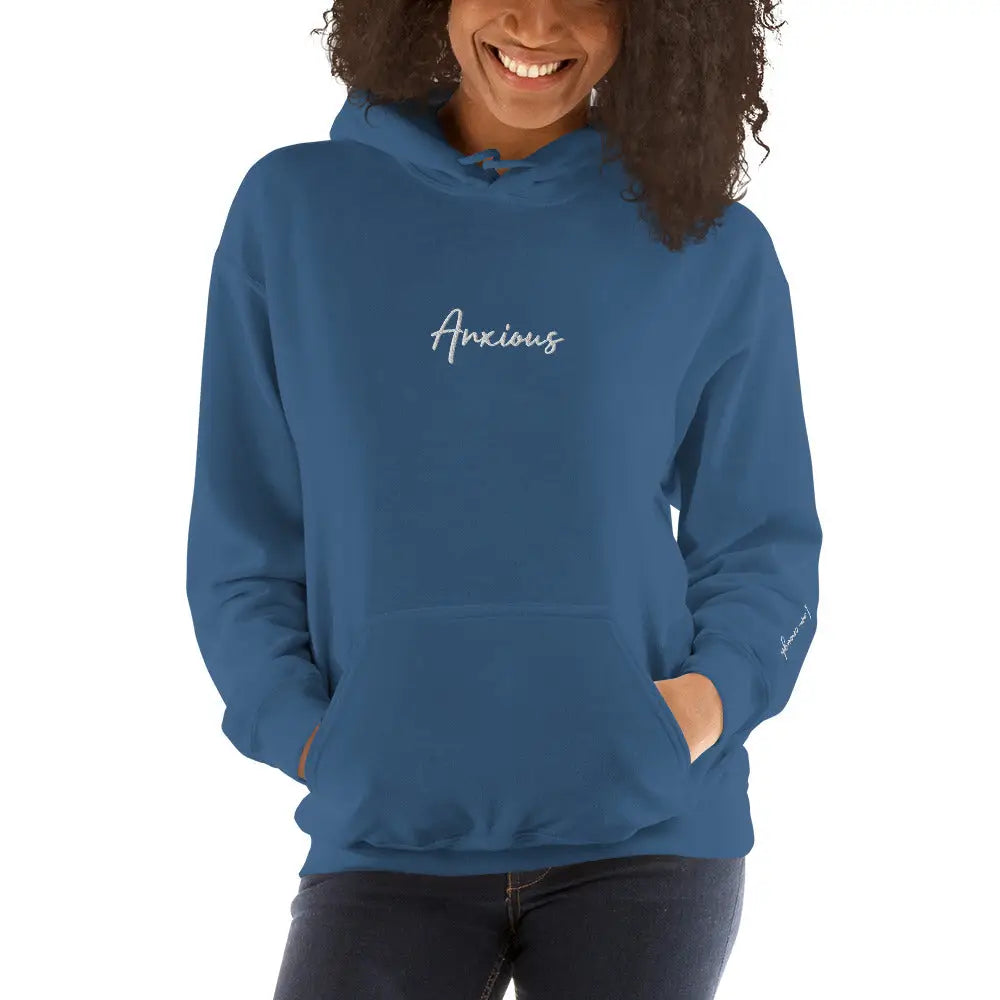Y2k anxious hoodie for bold streetwear style and comfort - hoodies