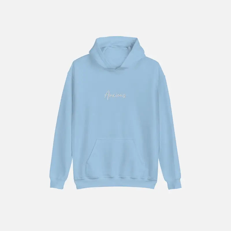 Y2k anxious hoodie for bold streetwear style and comfort - light blue / s - hoodies