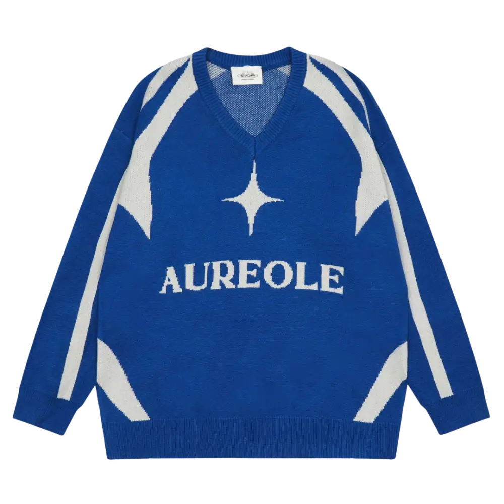 Aureole star 400gsm anthracite y2k sweater for urban fashion - blue / s
