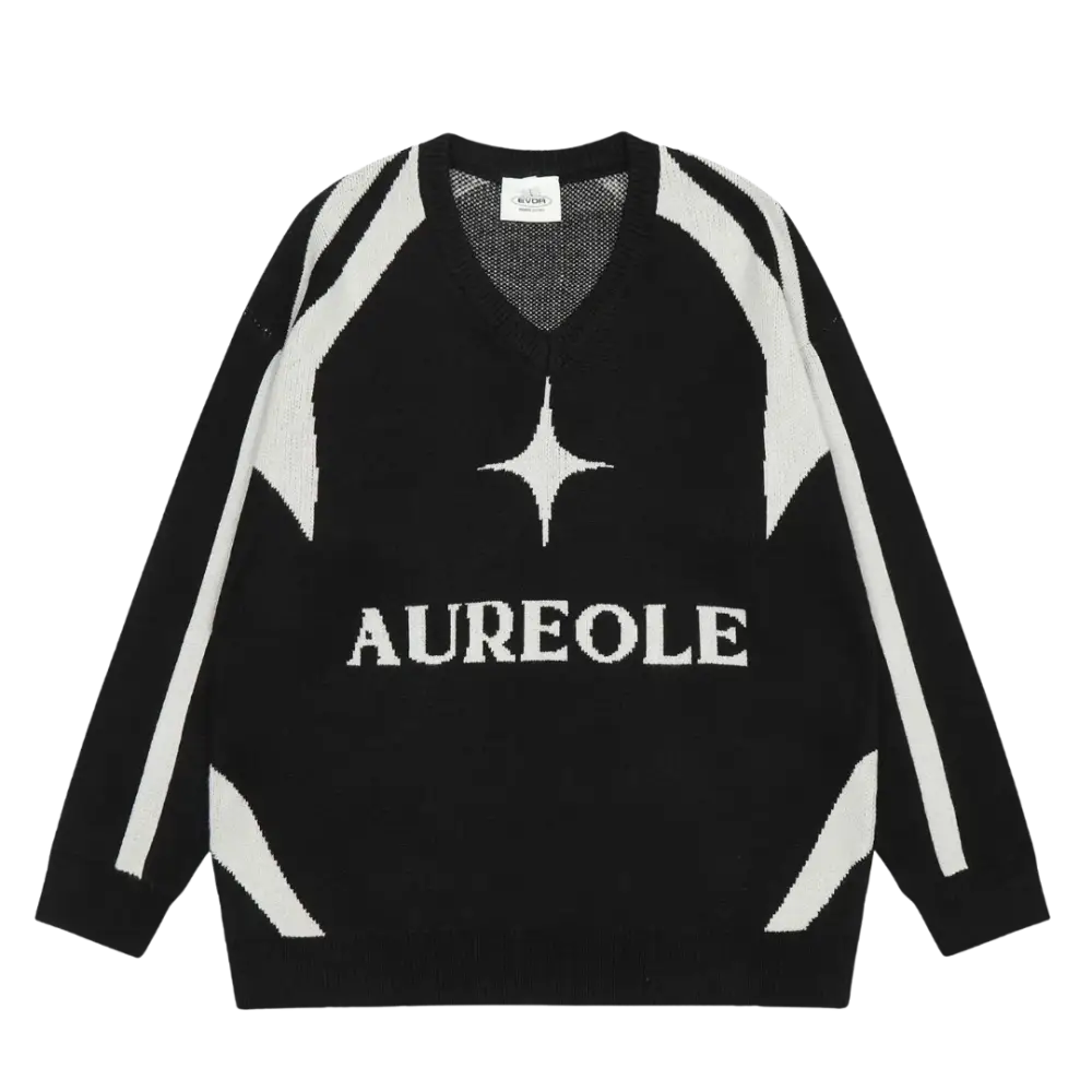 Aureole star 400 gsm cream white y2k jumper for urban fashion - anthrazit / s