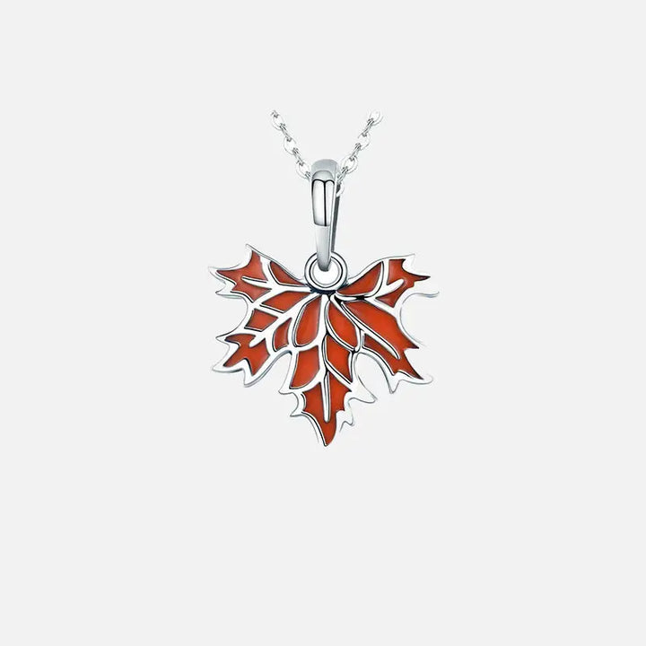 Sterling silver autumn maple pendant necklace for everyday wear - necklaces