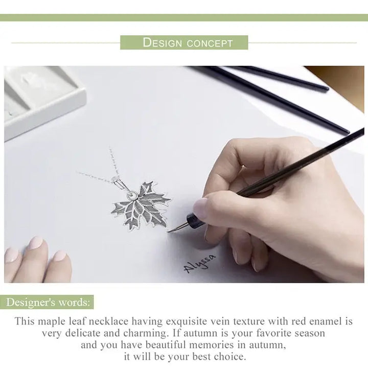 Sterling silver autumn maple pendant necklace for everyday wear - necklaces