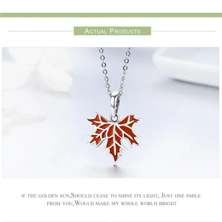 Sterling silver autumn maple pendant necklace for everyday wear - necklaces