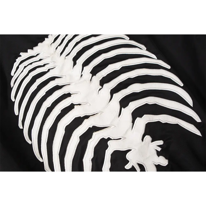 Stylish skeleton jacket with o-neck for y2k fashion enthusiasts - jackets