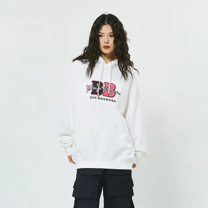 Y2k back-to-back letter print hoodie for trendy streetwear fashion - hoodies
