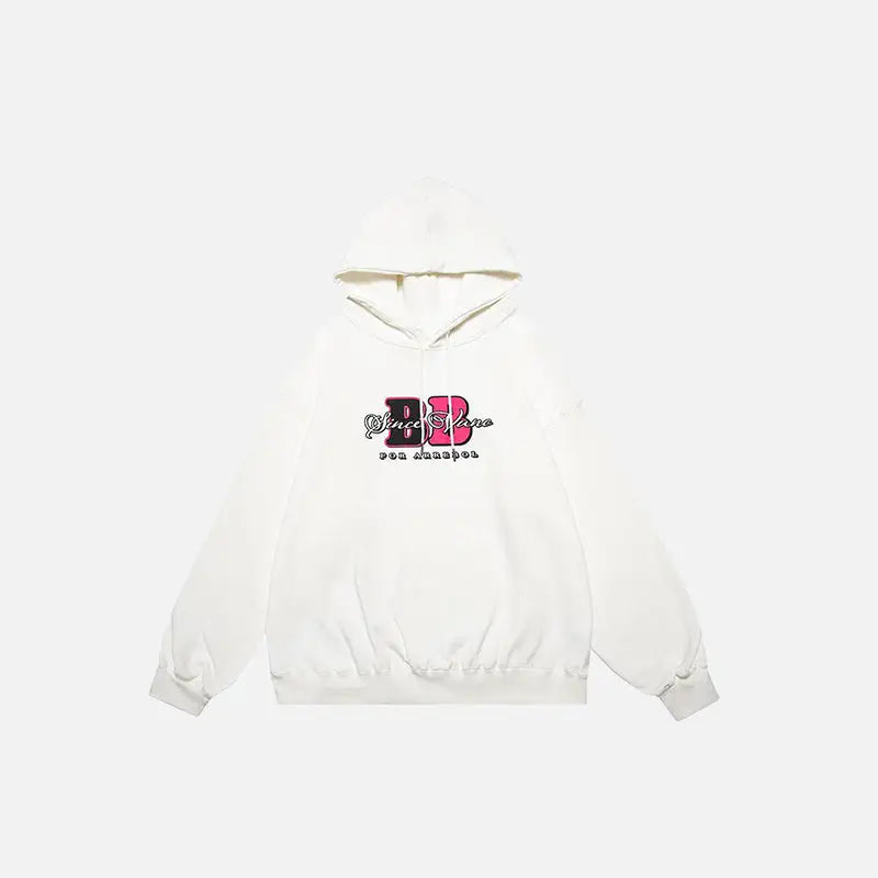 Y2k back-to-back letter print hoodie for trendy streetwear fashion - white / m - hoodies