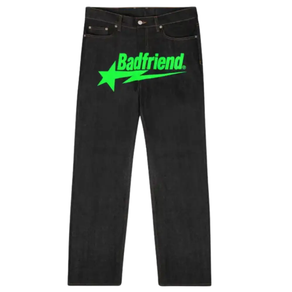 Jean baggy black y2k de badfriend – mode urbaine - green / s
