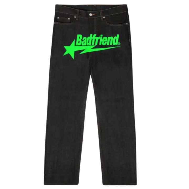 Jean baggy black y2k de badfriend – mode urbaine - green / s