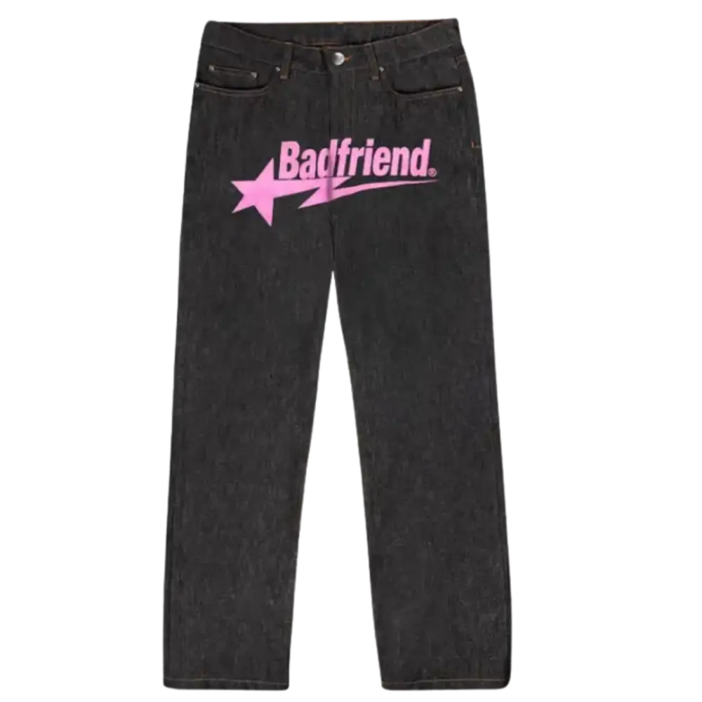 Jean baggy black y2k de badfriend – mode urbaine - pink / s