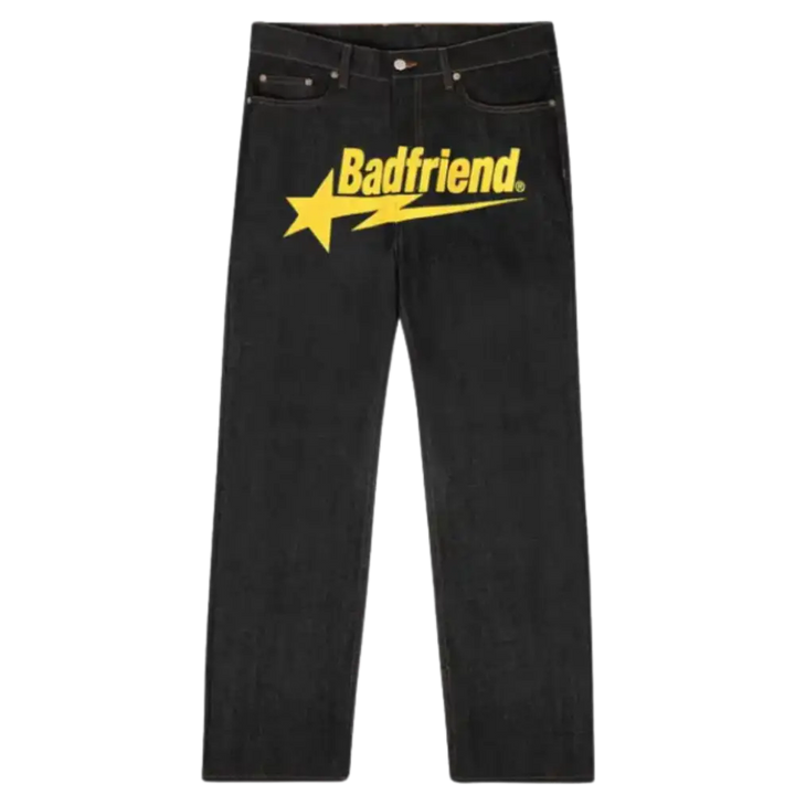 Jean baggy black y2k de badfriend – mode urbaine - yellow / s