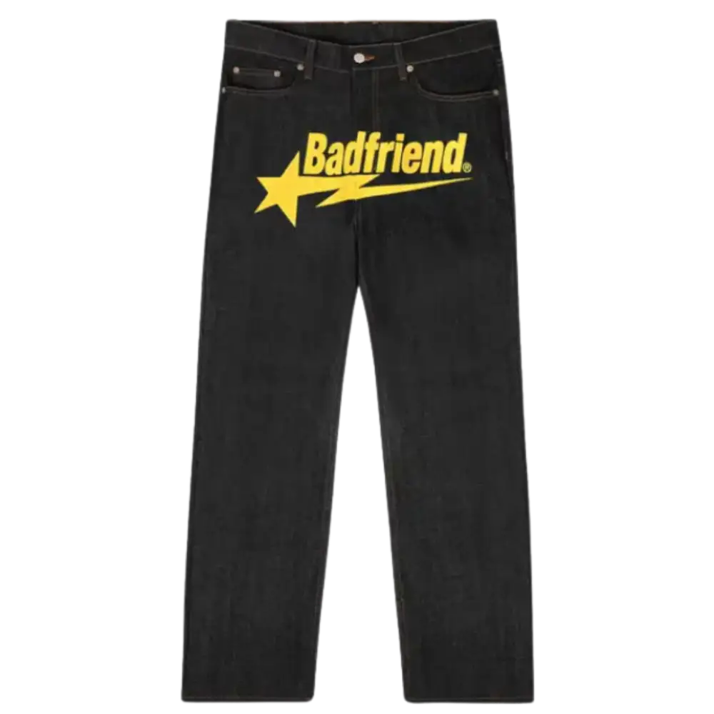 Jean baggy black y2k de badfriend – mode urbaine - yellow / s