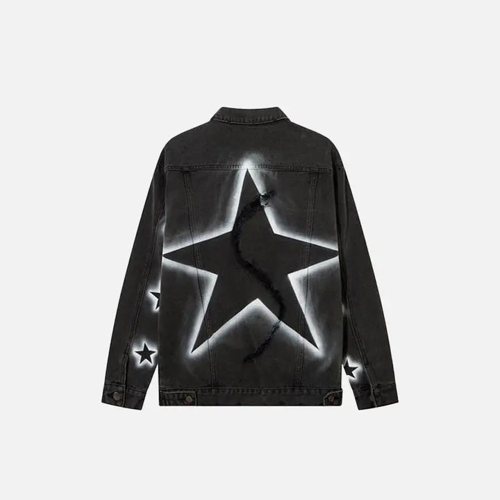 Baggy star washed denim jacket from the y2k streetwear collection