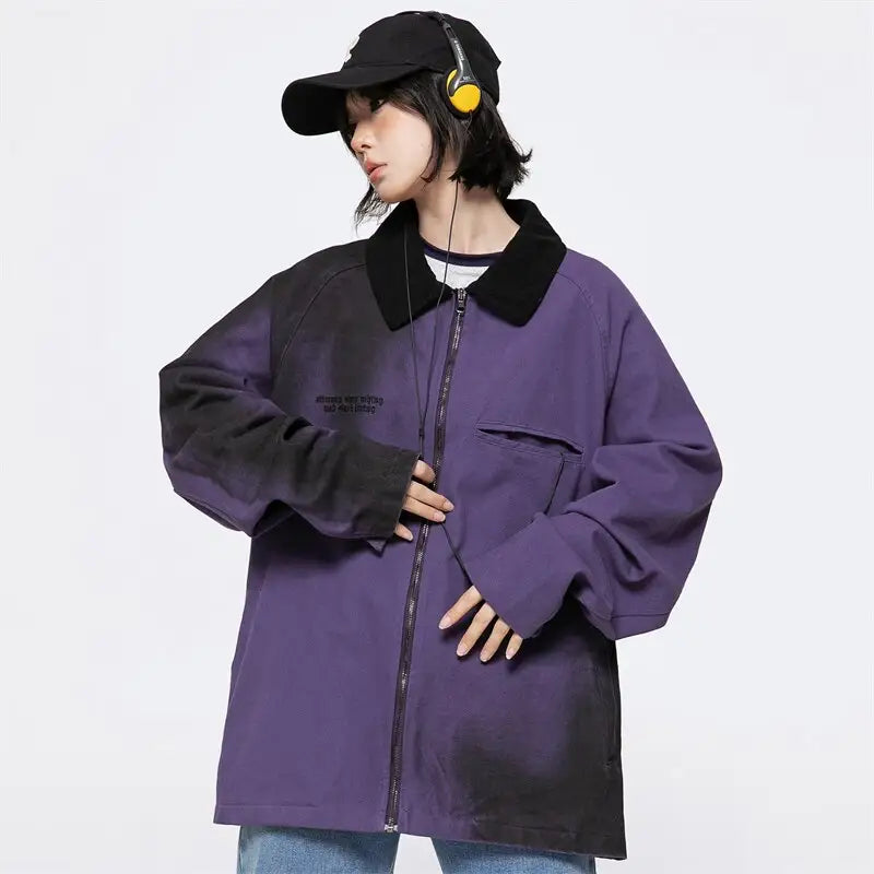 Y2k loose windbreaker jacket for stylish streetwear moments