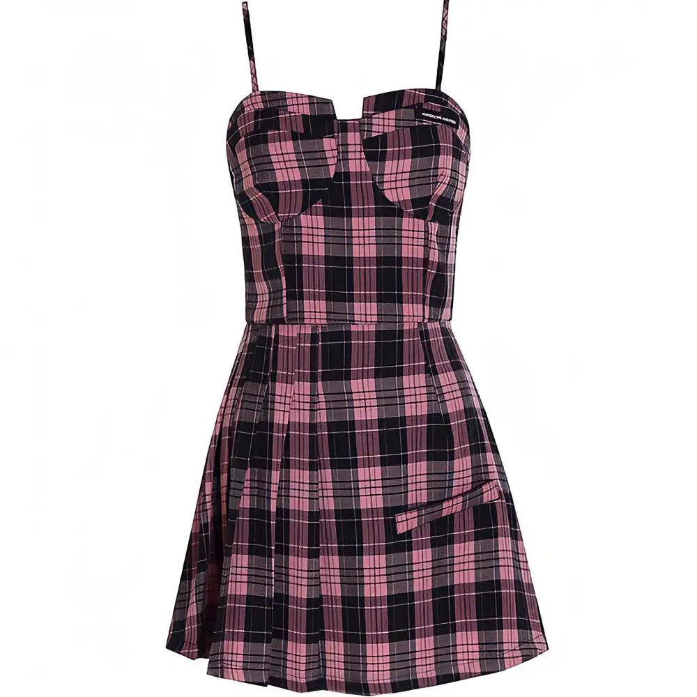 Barbiecore aesthetic two-piece set with square neckline and adjustable straps - two piece sets