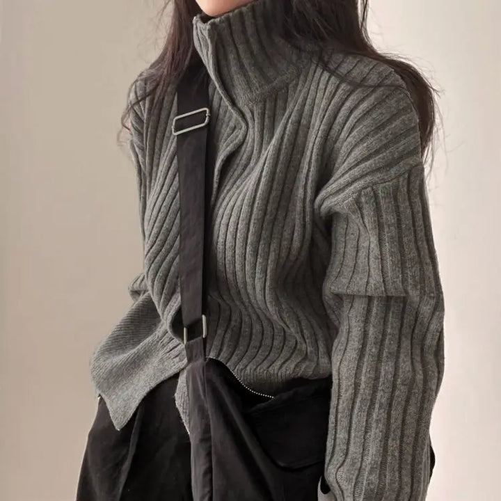 Y2k full zip jacket for stylish apparel and accessories - free size / grey - sweaters