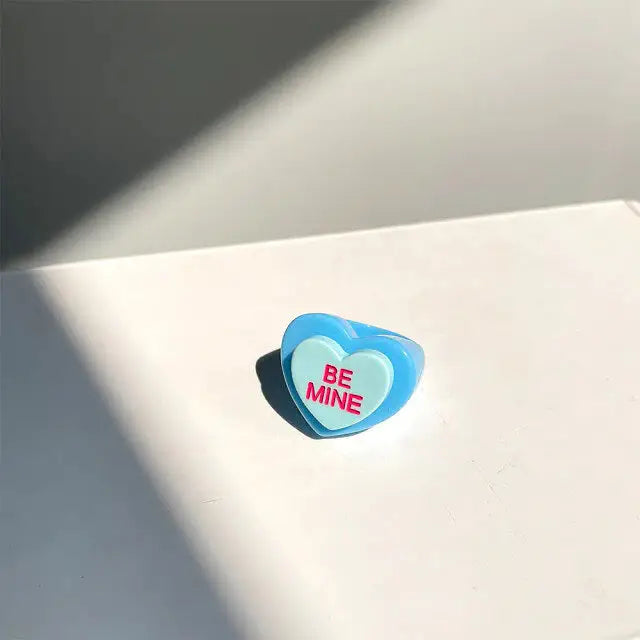 Funky heart chunky colorful ring for y2k style lovers - ring