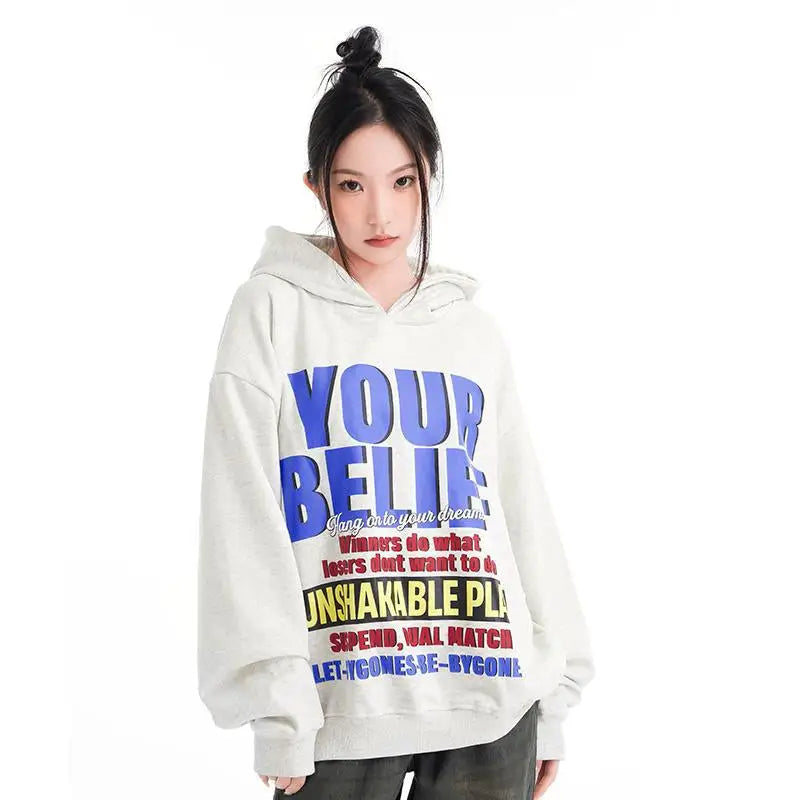 Y2k loose oversized hoodie for comfortable streetwear style - hoodies