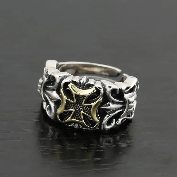 Big cross y2k resizable ring in high quality zinc alloy - as picture / rings
