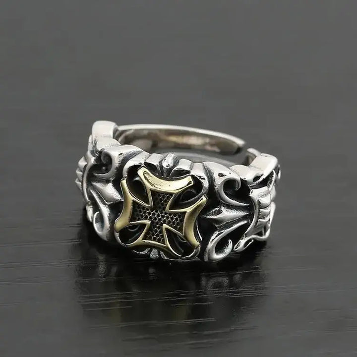 Big cross y2k resizable ring in high quality zinc alloy - as picture / rings