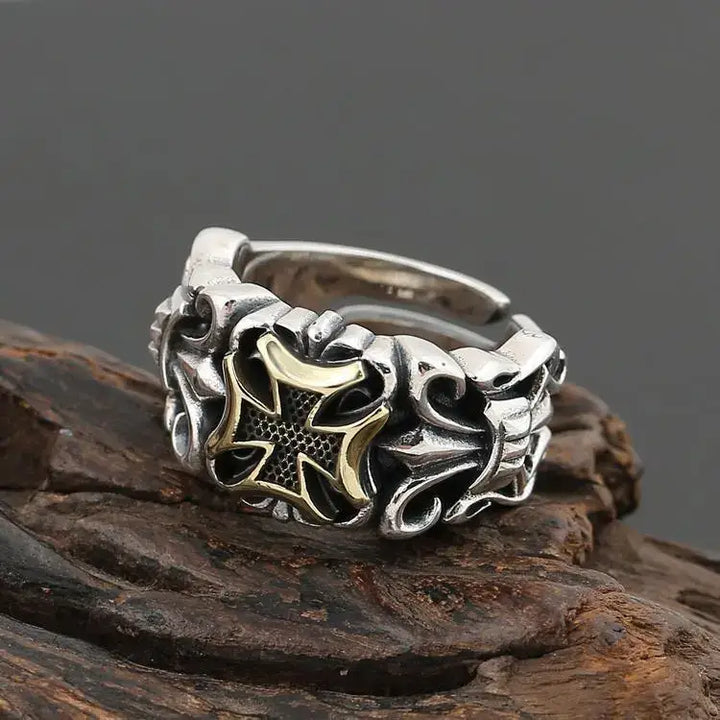Big cross y2k resizable ring in high quality zinc alloy - as picture / rings