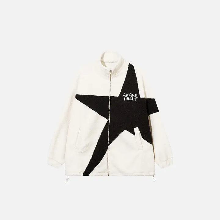 Big star y2k fleece jacket for modern fashion enthusiasts - beige / m