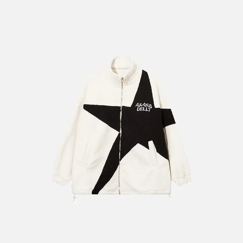 Big star y2k fleece jacket for modern fashion enthusiasts - beige / m
