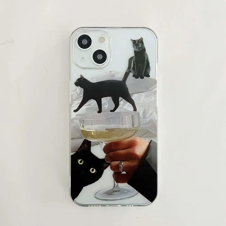 Y2k black cat iphone case for lovers and trendsetters - 7 8 - cases