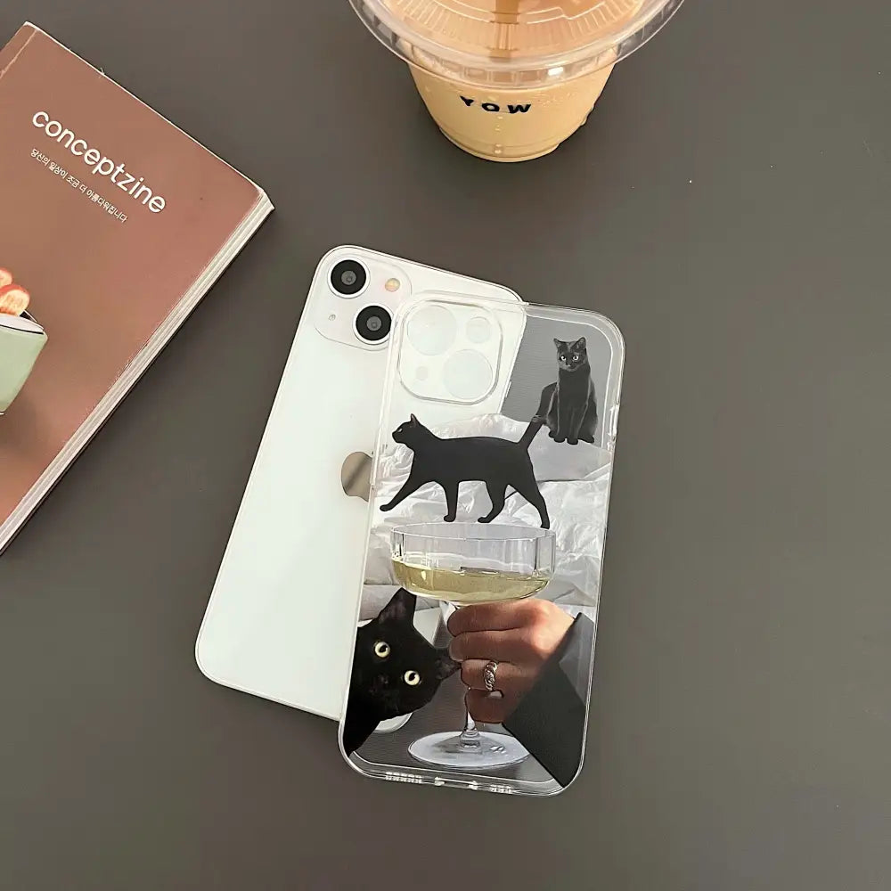 Y2k black cat iphone case for lovers and trendsetters - cases
