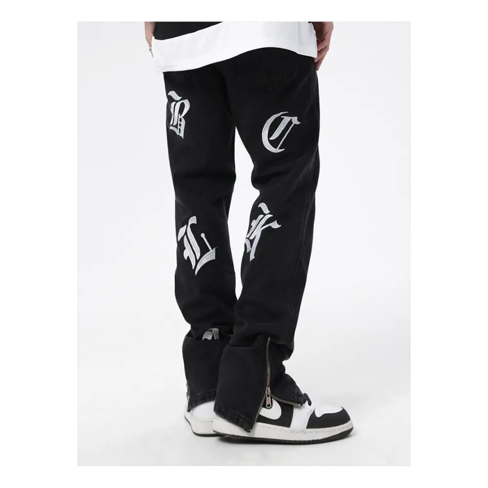 Y2k jeans with black print - essential streetwear style