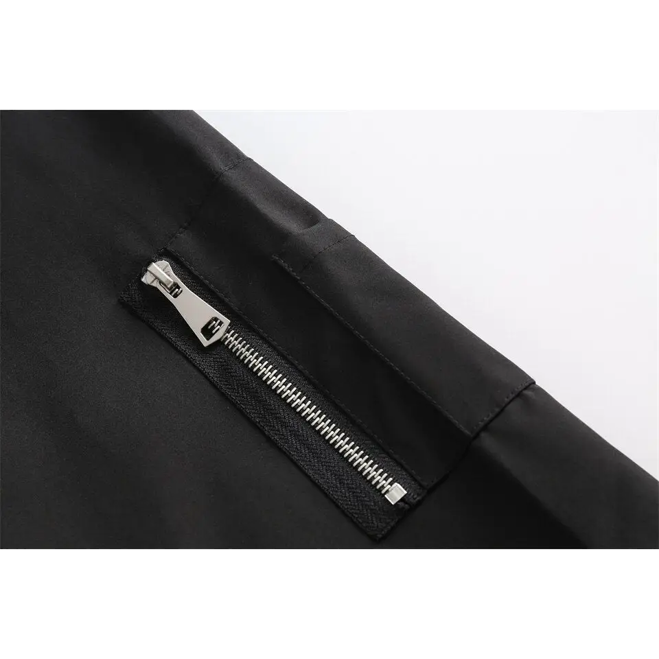 Y2k black zipper denim jacket for versatile streetwear style